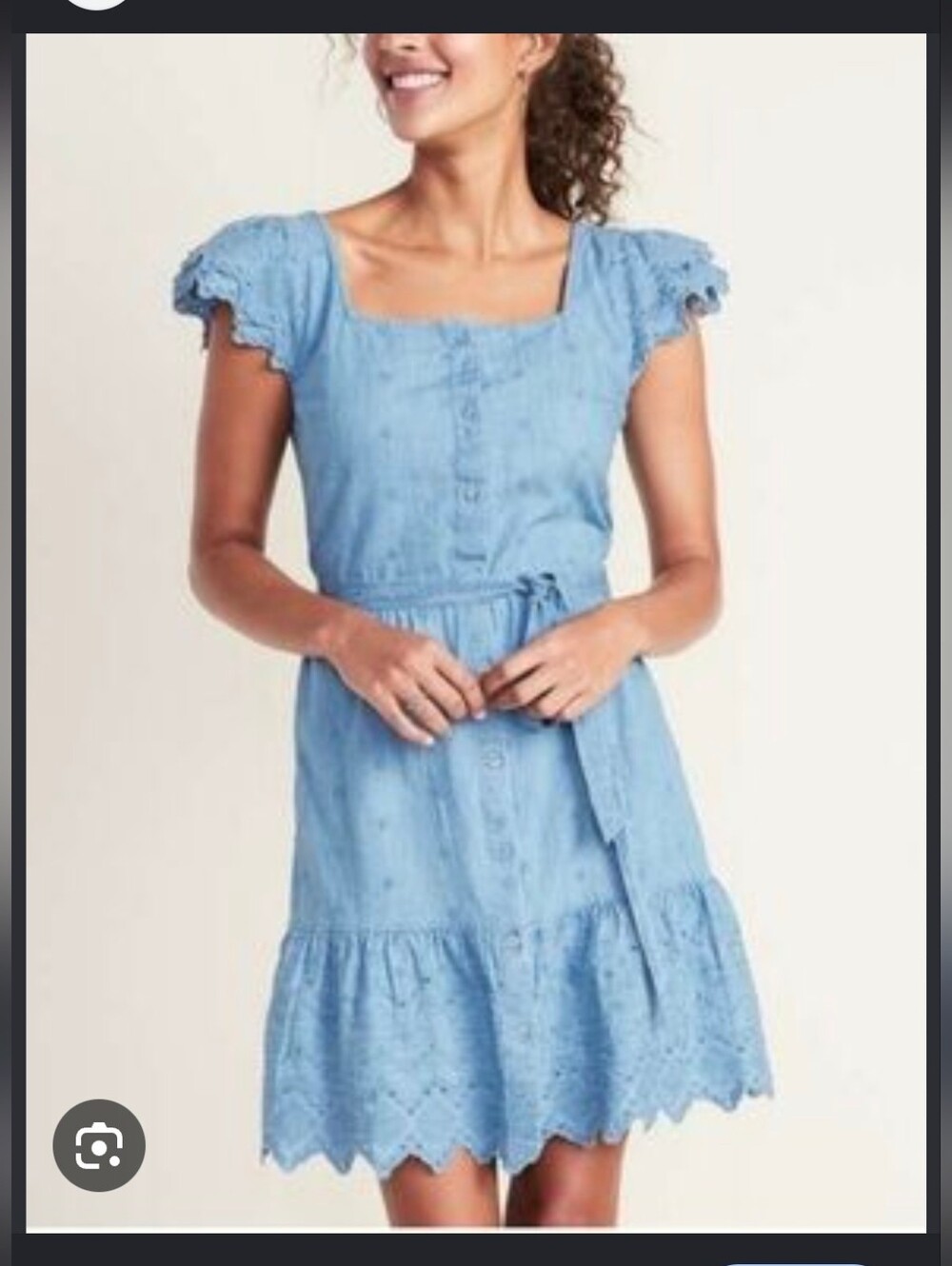 Old Navy Chambray Eyelet Button-Front Casual Dress